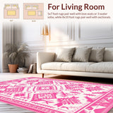 Ultra Soft Area Rug, Non Slip, Stain Resistant, Washable Area Rugs for Living Room, Bedroom, Western Cowgirl Bath Mat(Pink)