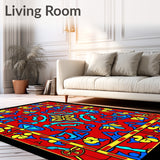 Xmas Mosaic Stained Glass Holiday Window Design Floor(Red)