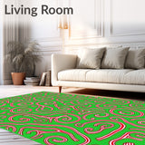 Winter Cane Stripe Floor Collection Swirl Motif(Green)