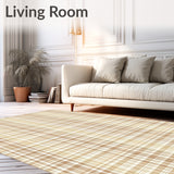 Neutral Tan & Beige Checkered Simple Geometric(Beige)