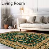 Paisley Medallion Scroll Design Artisan Crafted Corridor(Green)