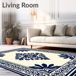 Damask with Flowing Vine Embellishments (Blue) - ODIKA