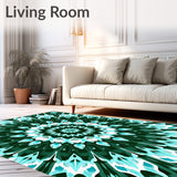 Intricate Boho Chic Symmetrical Motif Contemporary(Green)