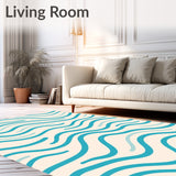 Abstract Waves Collection with Flowing Curved Lines Design(Blue)