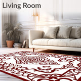 Arabesque Damask Flourish Scrollwork Elegant Timeless(Red)