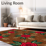 Festive Yuletide with Stylized Winter Florals(Brown)