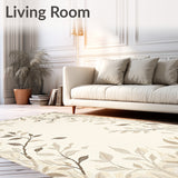 Entrance Non Slip Leaf Branch Indoor Area(Beige)