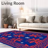 Elegant Holly Leaf And Berry Arrangement With Subtle Snowflake Embellishments(Blue)