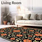 Victorian Scroll with Garden Trellis Florals (Black) - ODIKA