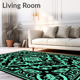 Ornate Spiral Damask Embroidery Nouveau Artisan (Black)