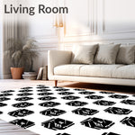 Bold Gingham Inspired with Staggered Rectangular Motifs (Black) - ODIKA