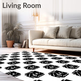 Bold Gingham Inspired with Staggered Rectangular Motifs (Black) - ODIKA