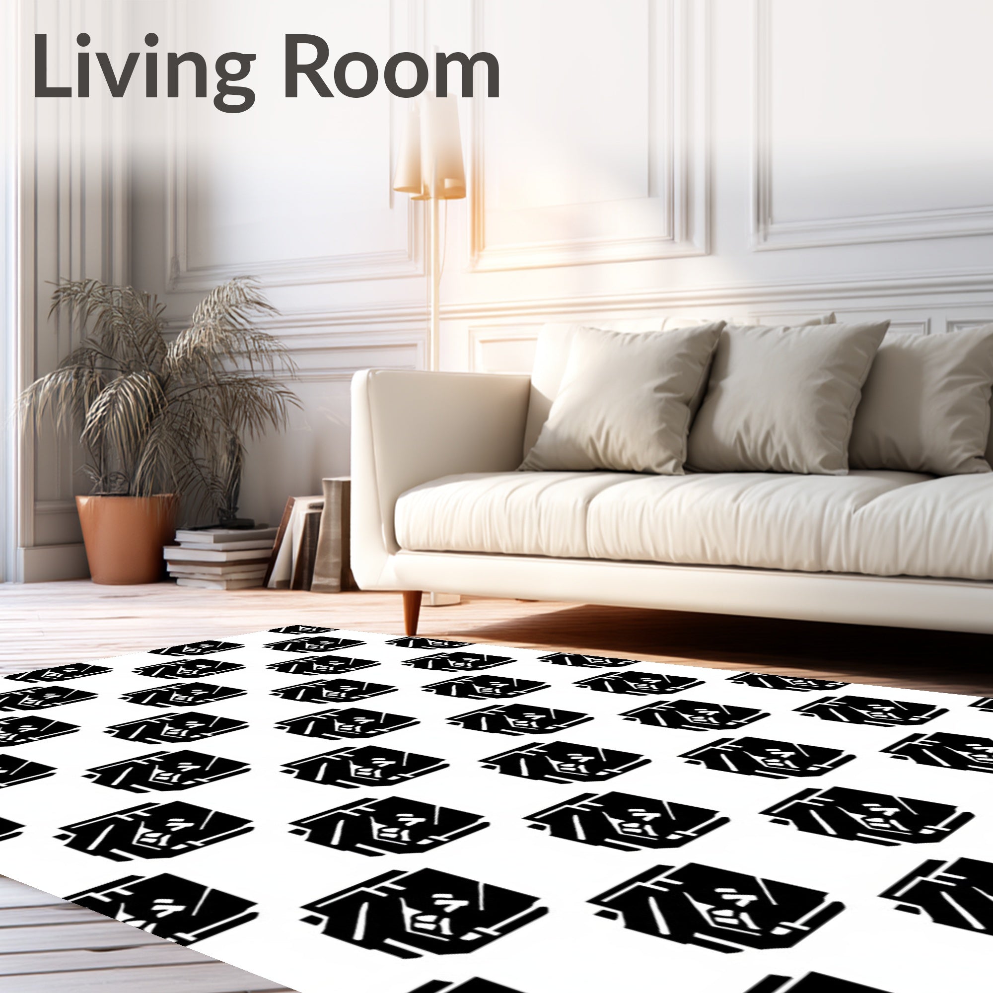 Bold Gingham Inspired with Staggered Rectangular Motifs (Black) - ODIKA