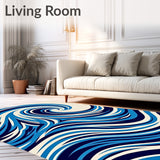 Mystical Ocean Wave Nautical Decorative Flat Surface (Blue)