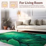 Nature Inspired Jungle Leaf Print with Abstract(Green)