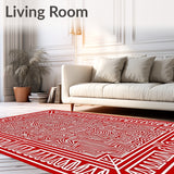 Boho Interlocking Inspired with Playful Graphic Details(Red)