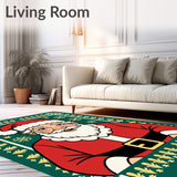 Festive Santa Claus Portrait Christmas Holiday Decorative Area(Green)