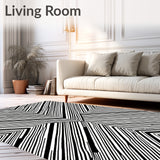 Symmetrical Chevron Inspired Striped Motif with High Contrast(Black)
