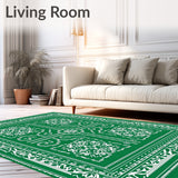 Scandi Floral Filigree Ornament Motif with Interlocking Yuletide Detailing(Green)