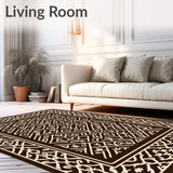 Elegant Interlocking Lattice Motif Hallway Path (Brown) - ODIKA