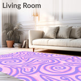 Whimsical Abstract Swirl with Lilac and Highlights (Pink)