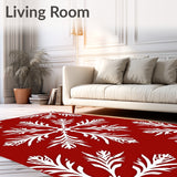 Festive Snowflake Winter Holiday Floor(Red)