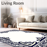 Floral with Ornate Lattice and Sapphire Hues (Black)