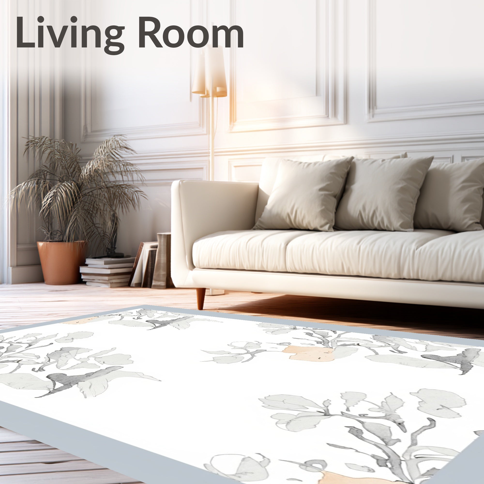 Zen Brushstroke Watercolor Inspired Artistic Japanese (White) - ODIKA