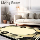 Athens Art Geometric Border Black And Beige Tone(Beige)