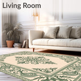 Jubilant Damask Tapestry Design with Symmetrical Flourish(Beige)