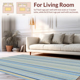 Ultra Soft Area Rug, Non Slip, Stain Resistant, Washable Area Rugs for Living Room, Bedroom, Ushak Pamukkale Traditional(Beige)