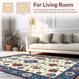 Floral Accent Red/Blue Vintage Style(Red)