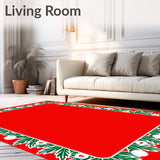 Festive Peppermint Stripe with Mistletoe Clustered Border Design(Red)