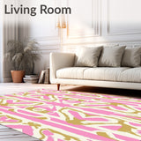 Modern Interlocking Lattice Featuring Subtle Abstract Brushstroke Details (Pink)