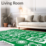 Contemporary Soccer Emblem with Stylized Interlocking Grass Motifs(Green)