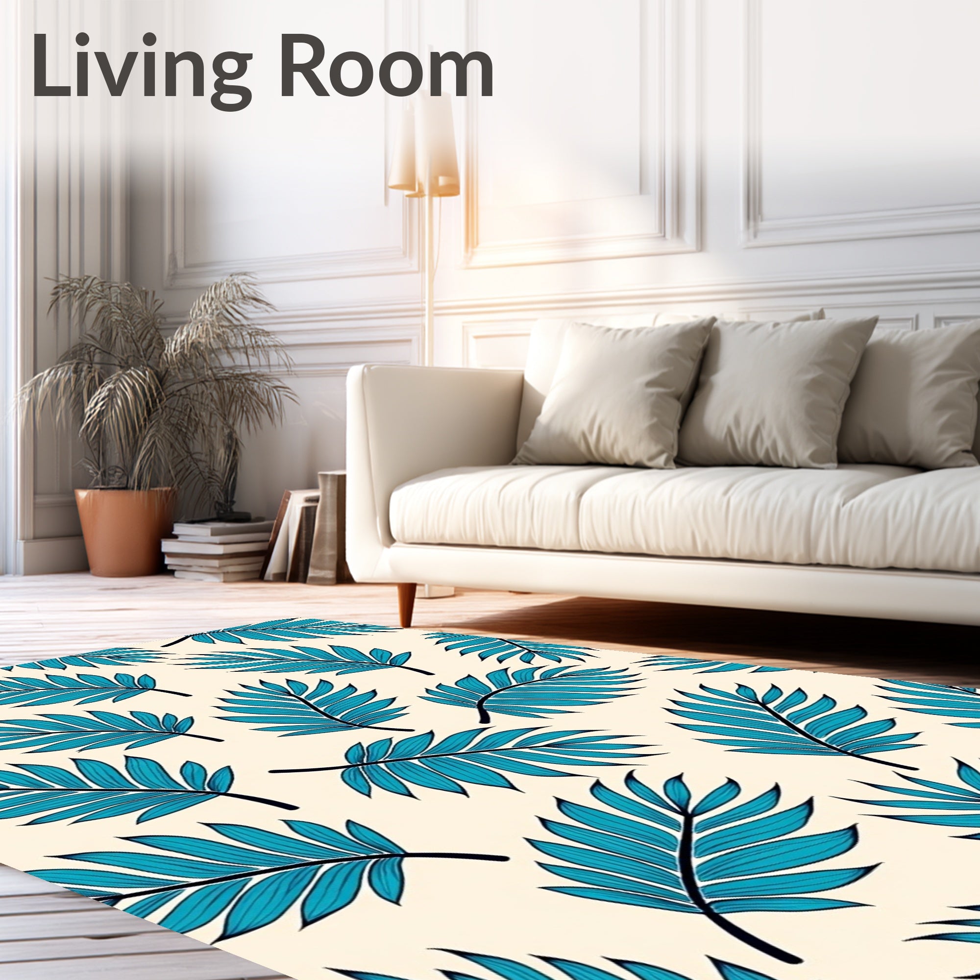 Tropical Botanical Interlaced Decorative Surface (Blue) - ODIKA