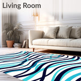 Wave Ripple Shag Decorative Flooring Accent (White)