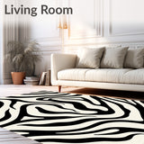 Abstract Zebra Striped Design with Contemporary Art Influence(Black)