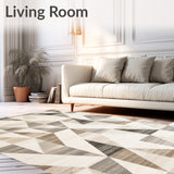 Geometric Beige Modern Floor Art for Home(Beige)