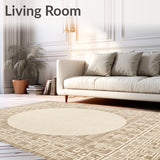 Beige Circle Hand Woven Design(Beige)