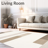 White & Tan Abstract Floor Design(Beige)