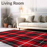 Holiday Tartan Interlocking Grid with Nordic Festive Details(Red)