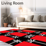 Heritage Windowpane Plaid with Nordic Snowflake Motif(Red)