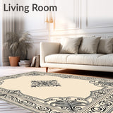 Traditional Damask Scrollwork Ornate Luxurious(Beige)