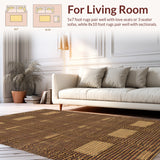 Ultra Soft Area Rug, Non Slip, Stain Resistant, Washable Area Rugs for Living Room, Bedroom, Rustic Texas Star Runner(Brown)