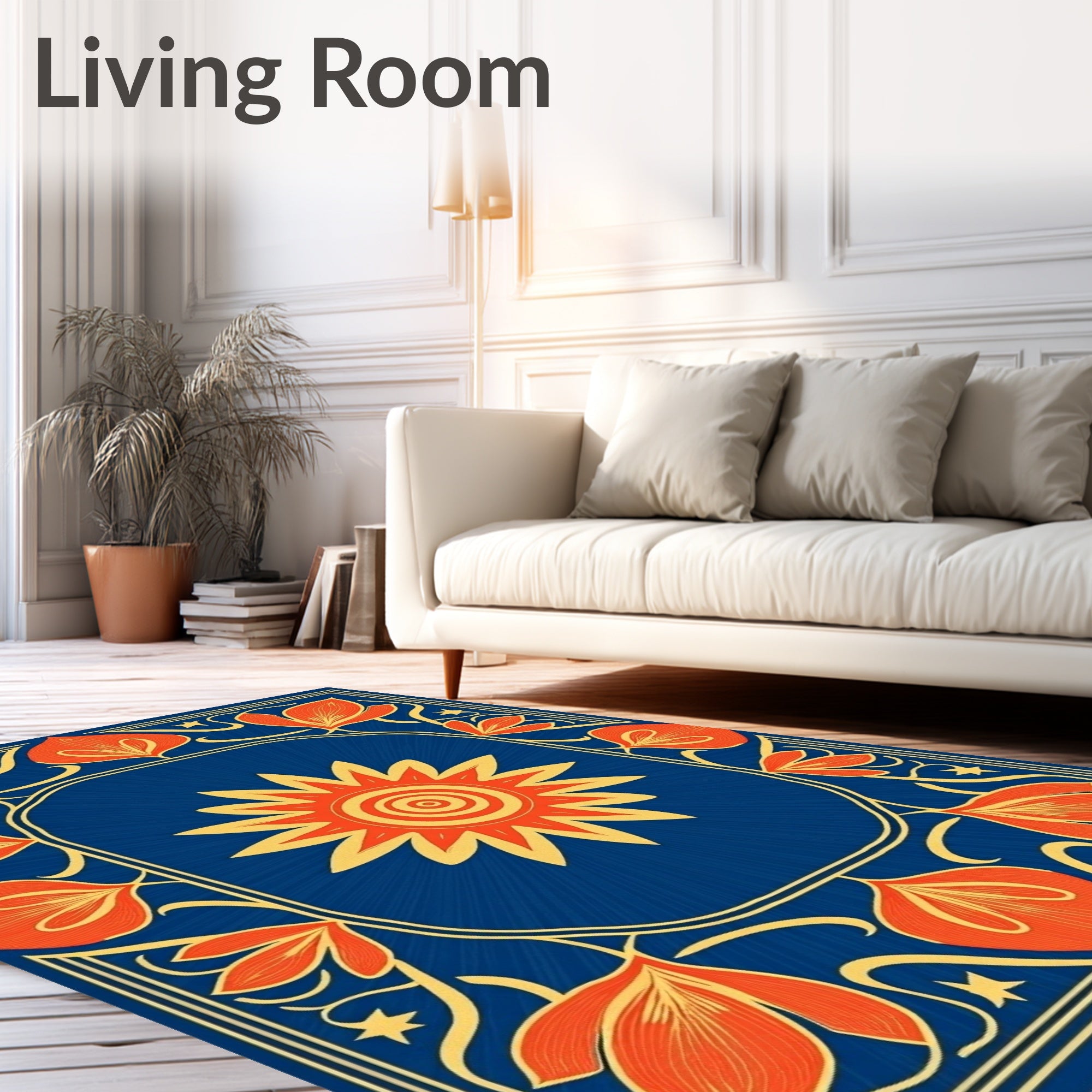 Sunstone Spiral Motif with Radiant Petal Details (Blue) - ODIKA