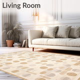 Beige Geometric Area Abstract Circles(Beige)