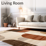 Contemporary Geometric Abstract Featuring Brown And Beige Hues(Beige)