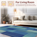 Ultra Soft Area Rug, Non Slip, Stain Resistant, Washable Area Rugs for Living Room, Bedroom, Vintage Tibetan Tiger(Blue)