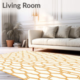 Honeycomb Hexagonal Grid Transparent Floor Protection Cover(Orange)